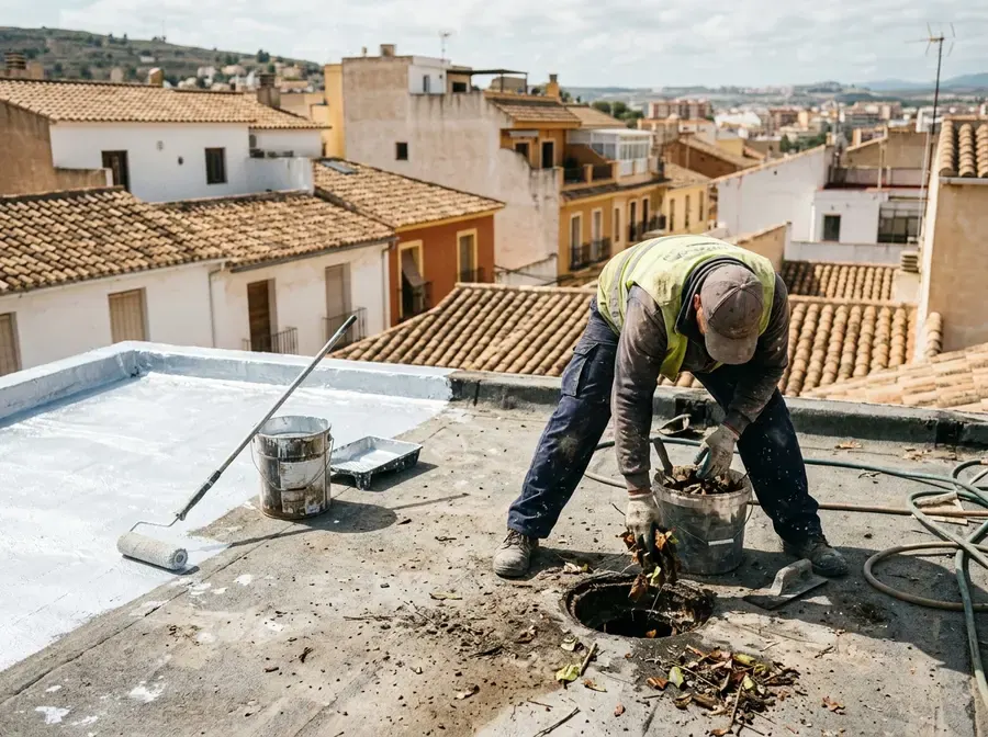 Impermeabilización de Cubierta Plana No Transitable en Lorca — trabajo 2 de 4